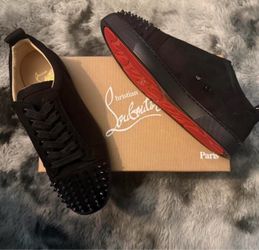 Christian Louboutin Black Spiked Low-Top Sneakers