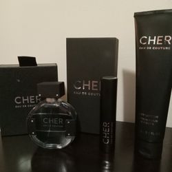 3 Piece Cher Eau De Couture 1.7/Oz Perfume, 5/Oz Body Lotion  And .34/Oz Perfume