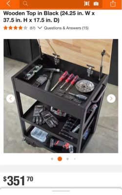 Husky tool cart wooden top