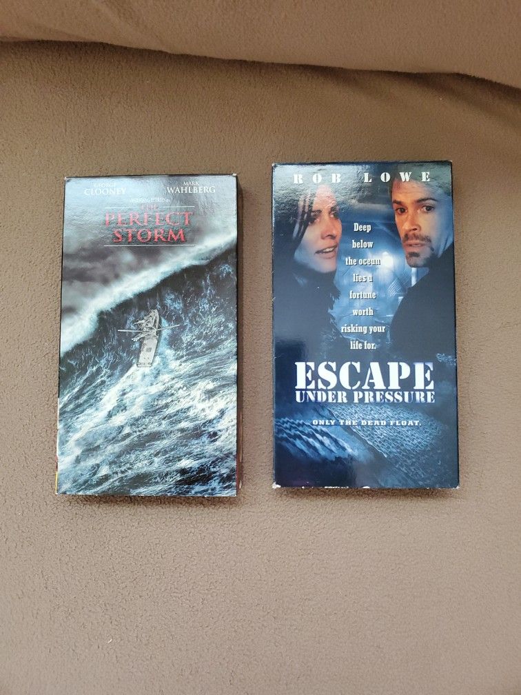 The Perfect Storm & Escape Umder Pressure VHS tapes