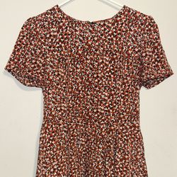 Red Floral Dress. 