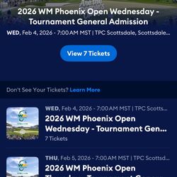 General Admission Tickets For Sale  Wed-sun