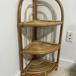 World Market Rattan corner shelf / Wicker