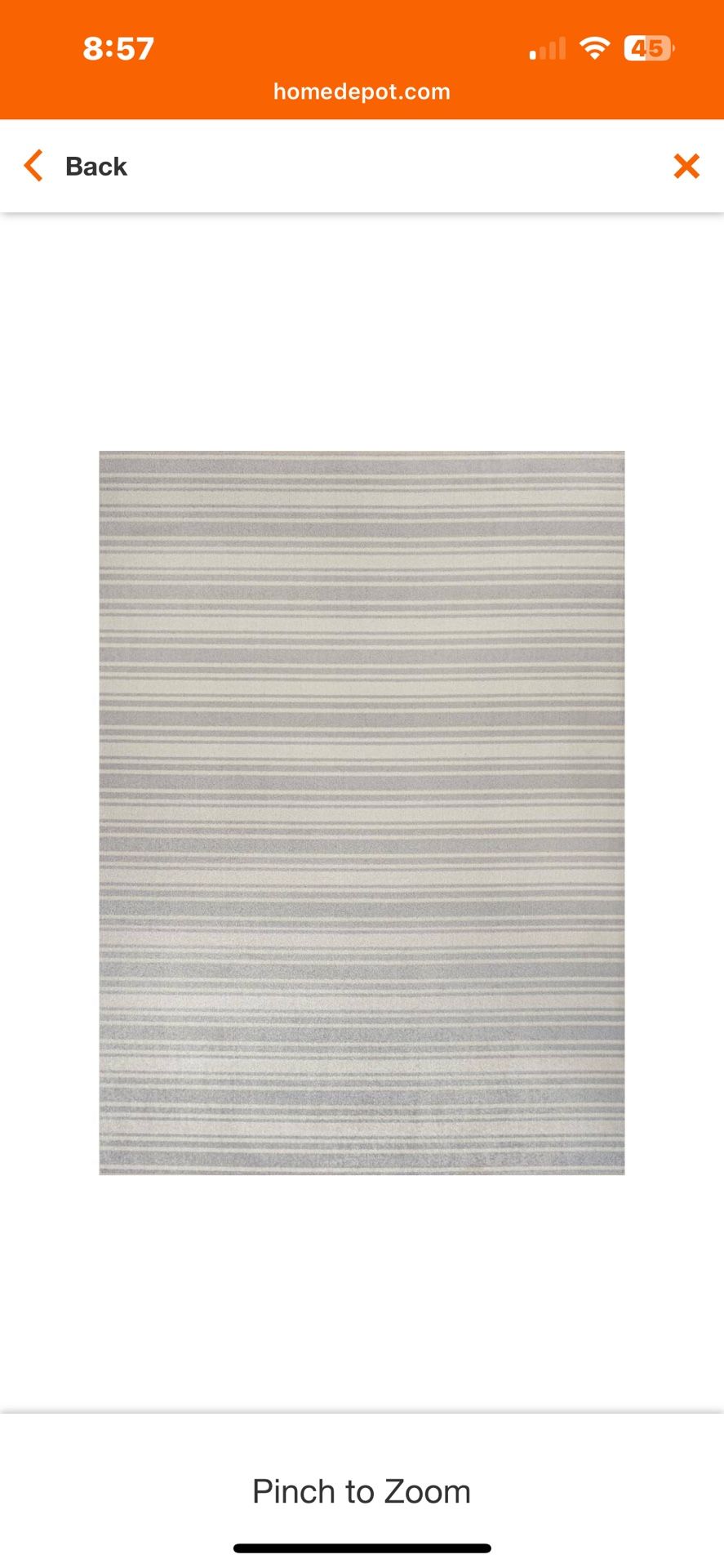 *NEW* Fawning Cream/Light Gray 3 ft. x 5 ft. 2-Tone Striped Classic Low-Pile Machine-Washable Area Rug