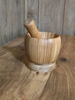 Natural Bamboo Wooden Mortar And Pestle