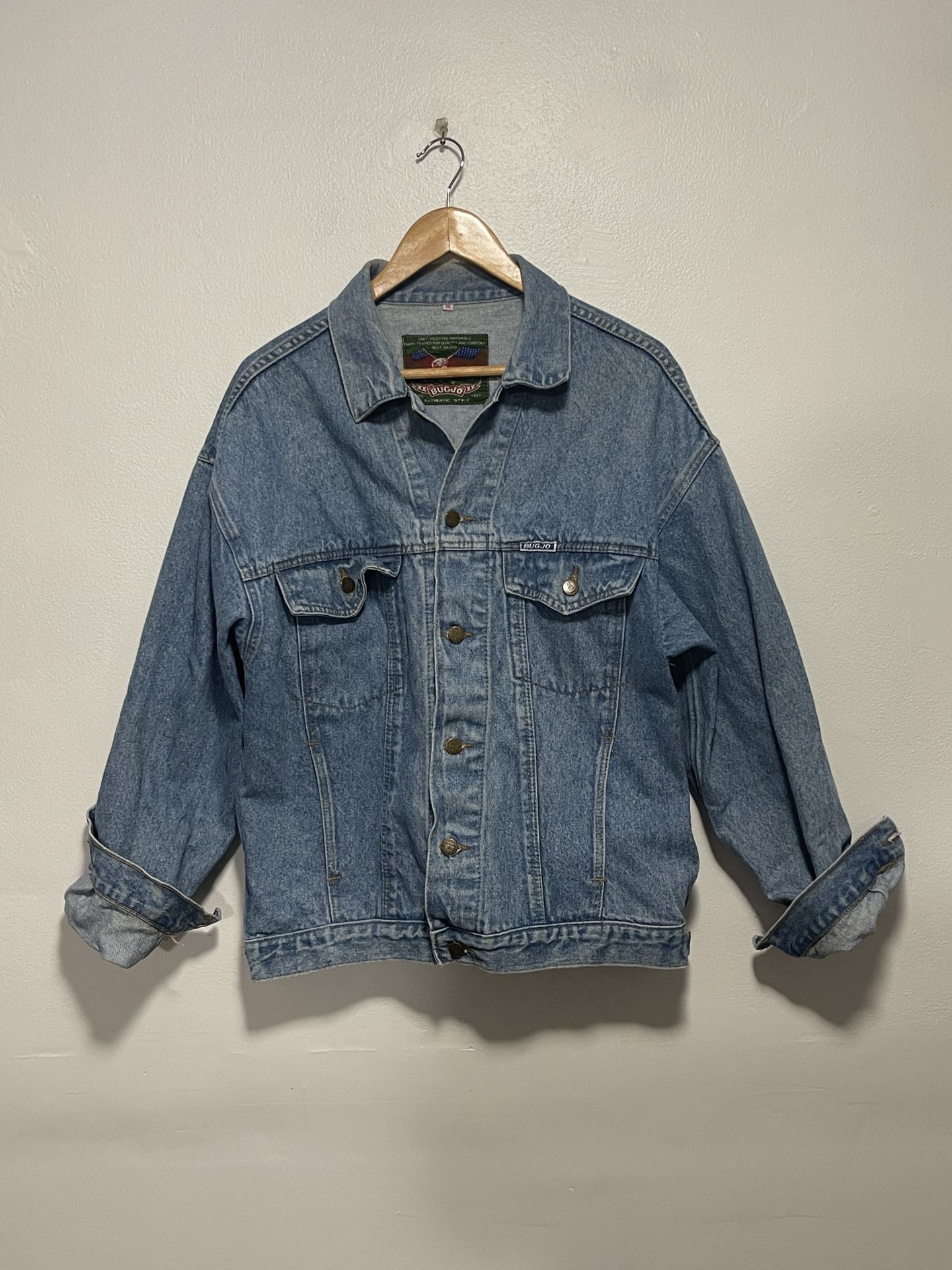 Oversize denim jacket vintage 90s bug Jo navy blue trucker unisex