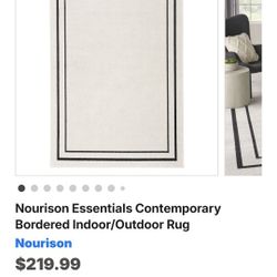 Nourison indoor/outdoor rug 8x10ft ivory blk