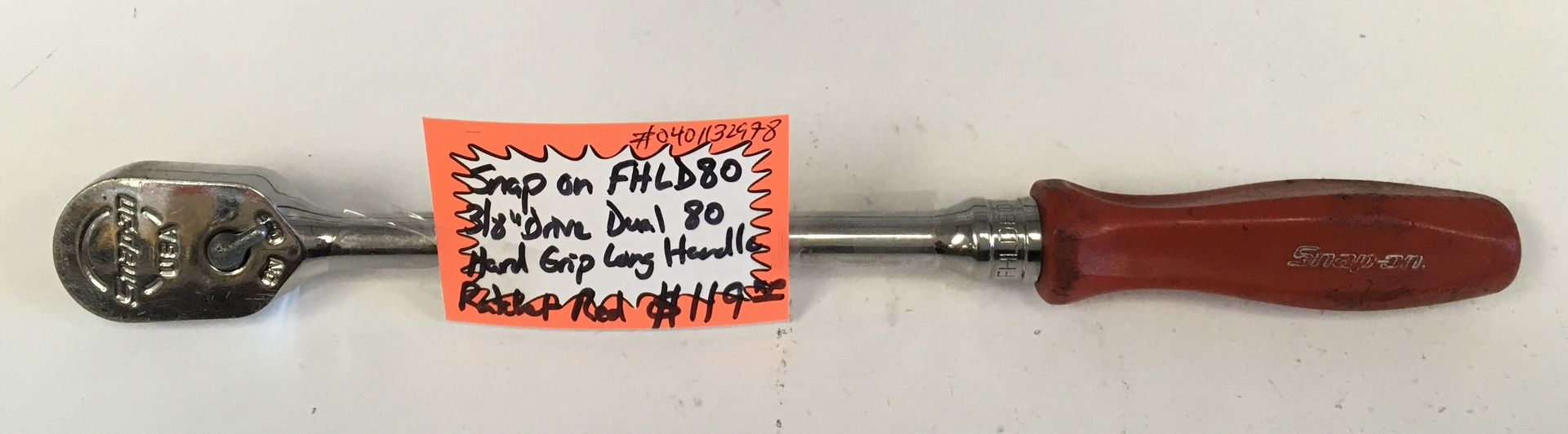 Snap On FHLD80 3/8” Drive Dual 80 Hard Grip Long Handle Ratchet Red