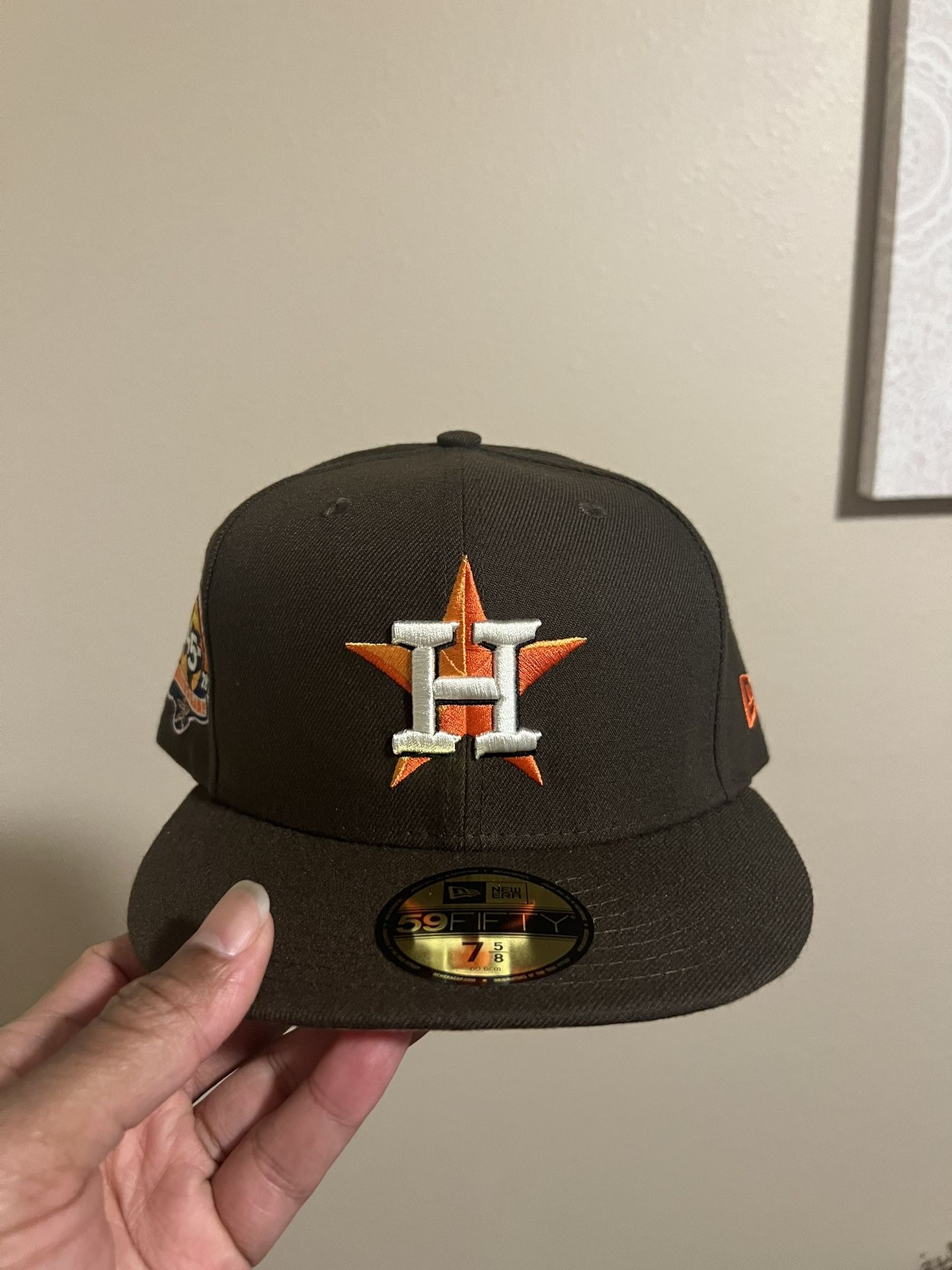 New Era  Houston Astros Brown 45th Anniversary Pink 59fifty Fitted Hat Cap