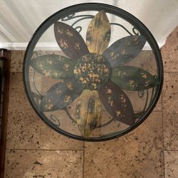 Metal/ Glass Flower Table