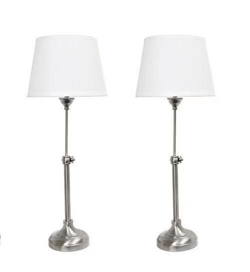 Elegant Designs Brushed Nickel Adjustable Lamp Set (2 Table Lamps