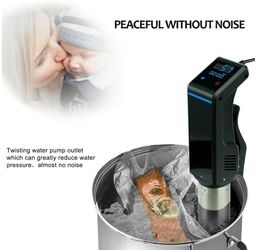 Digital Sous Vide Cooker Immersion Circulator, Quiet & Accurate, Durable Stainless Steel Stick, Time & Temperature Control, 120V 800 Watts Black