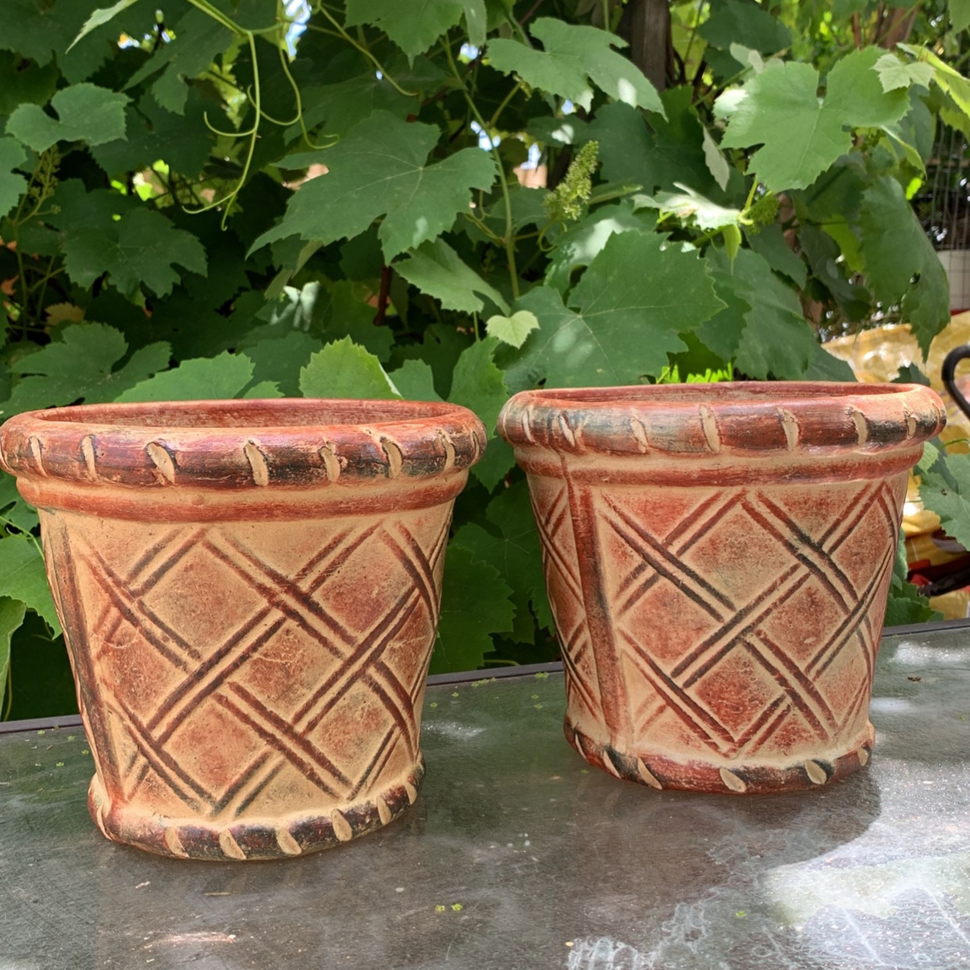 Mexican Clay Planter Pot (2 Pieces )