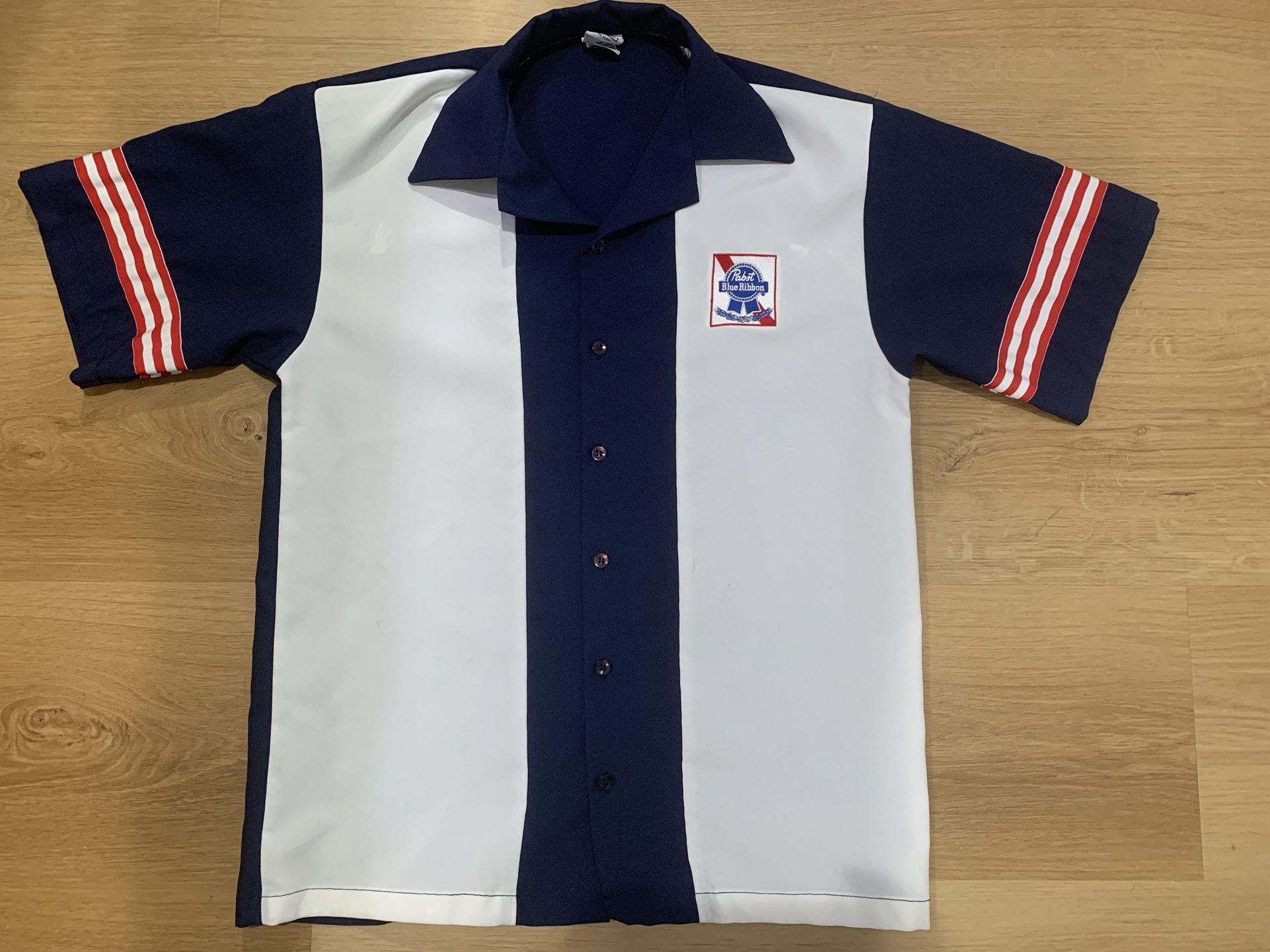 Pabst Blue Ribbon PBR Beer Bowling Work Button Down Shirt Vintage Tutti SIZE SMALL