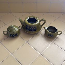 Brand New - Tea For Two- Tea Pot with Sugar And Cream Cups.