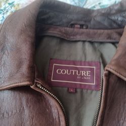 Soft Leather "Courture" Bomber Jacket, Size Large