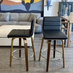 Black Bar Stools / Pair / Counter Height / NEW!