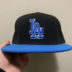 New era fitted hat size 7 1/4 Royal Blue And Black (used)