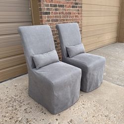 Gray Slipcover Dining Chairs