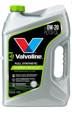 Valvoline Hybrid Vehicle Full Synthetic 0W-20 Motor Oil 5 Quart