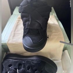 BLACK LANVIN CURB SNEAKERS