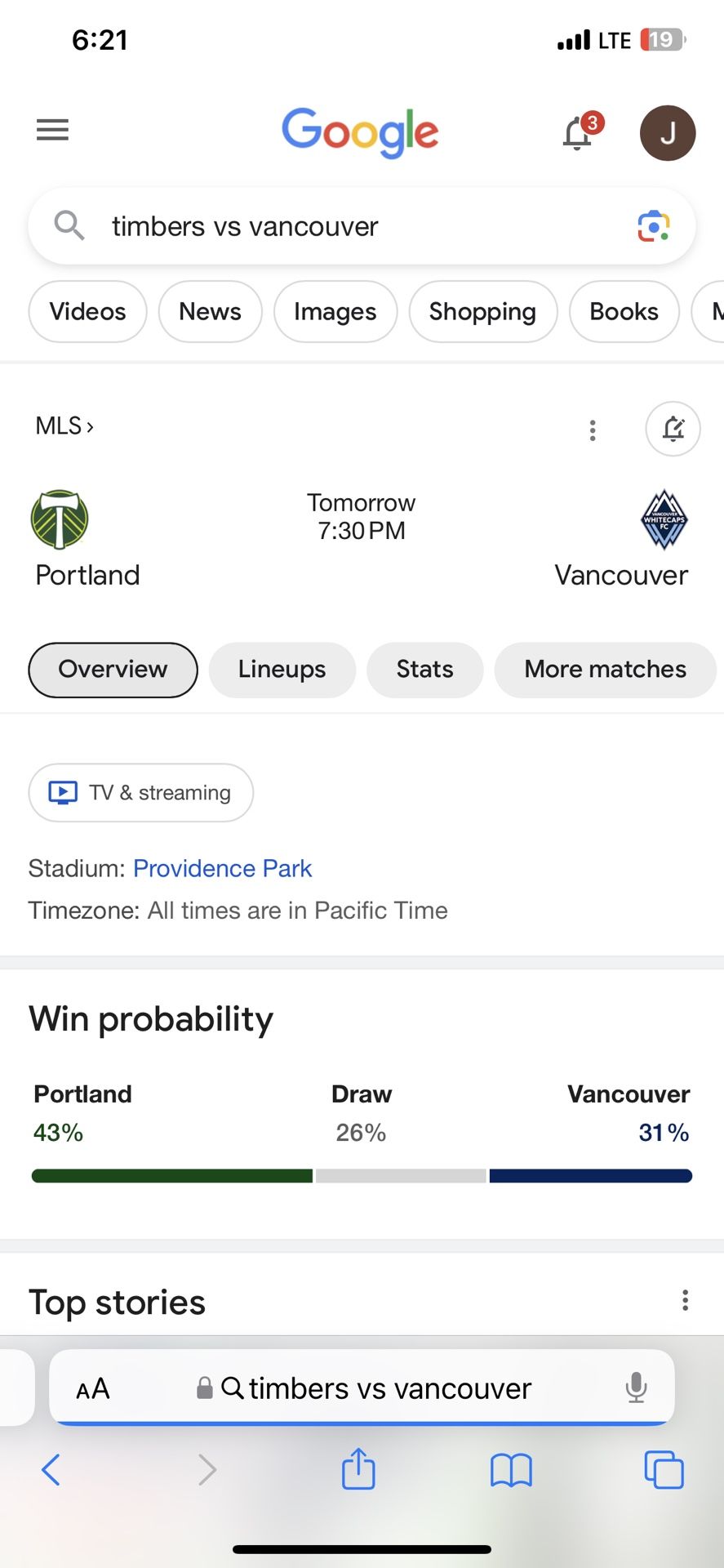 Portland Timbers Vs Vancouver Whitecaps