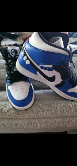 Nike Air Jordan 1 High-Top Sneakers Blue White size 6