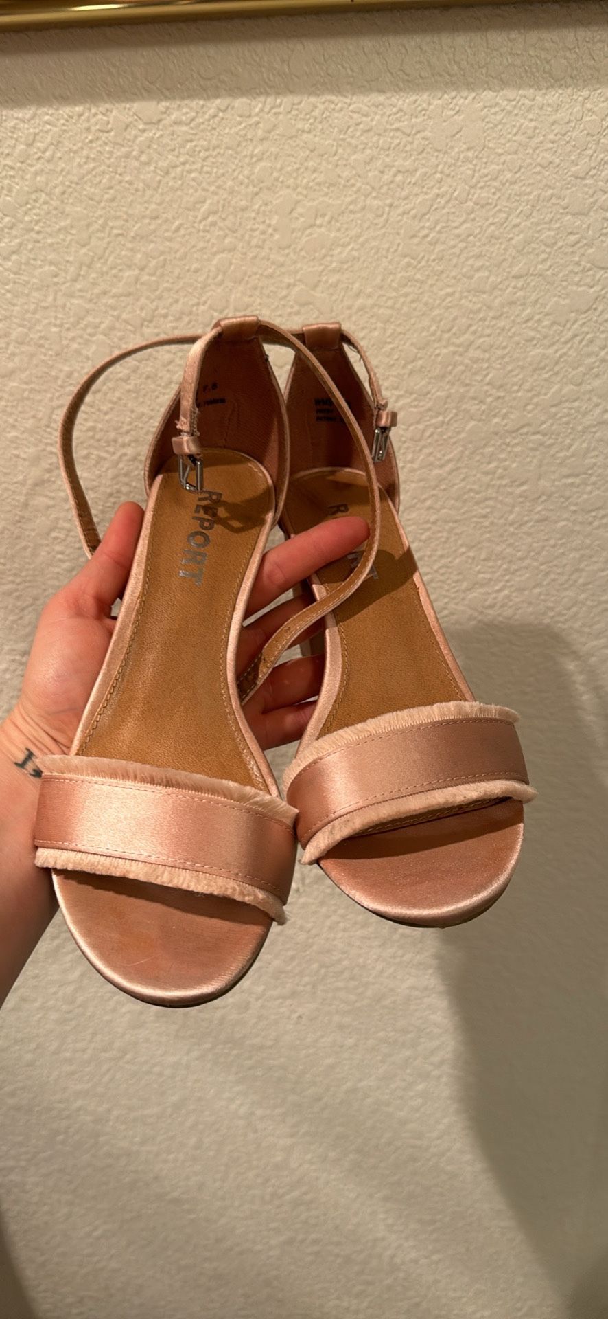 Pink Satin Heels Size 7.5