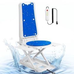Sunderwell Electric Chair Bath Lift for Senior,Remote Control Floor with Padded Backseat