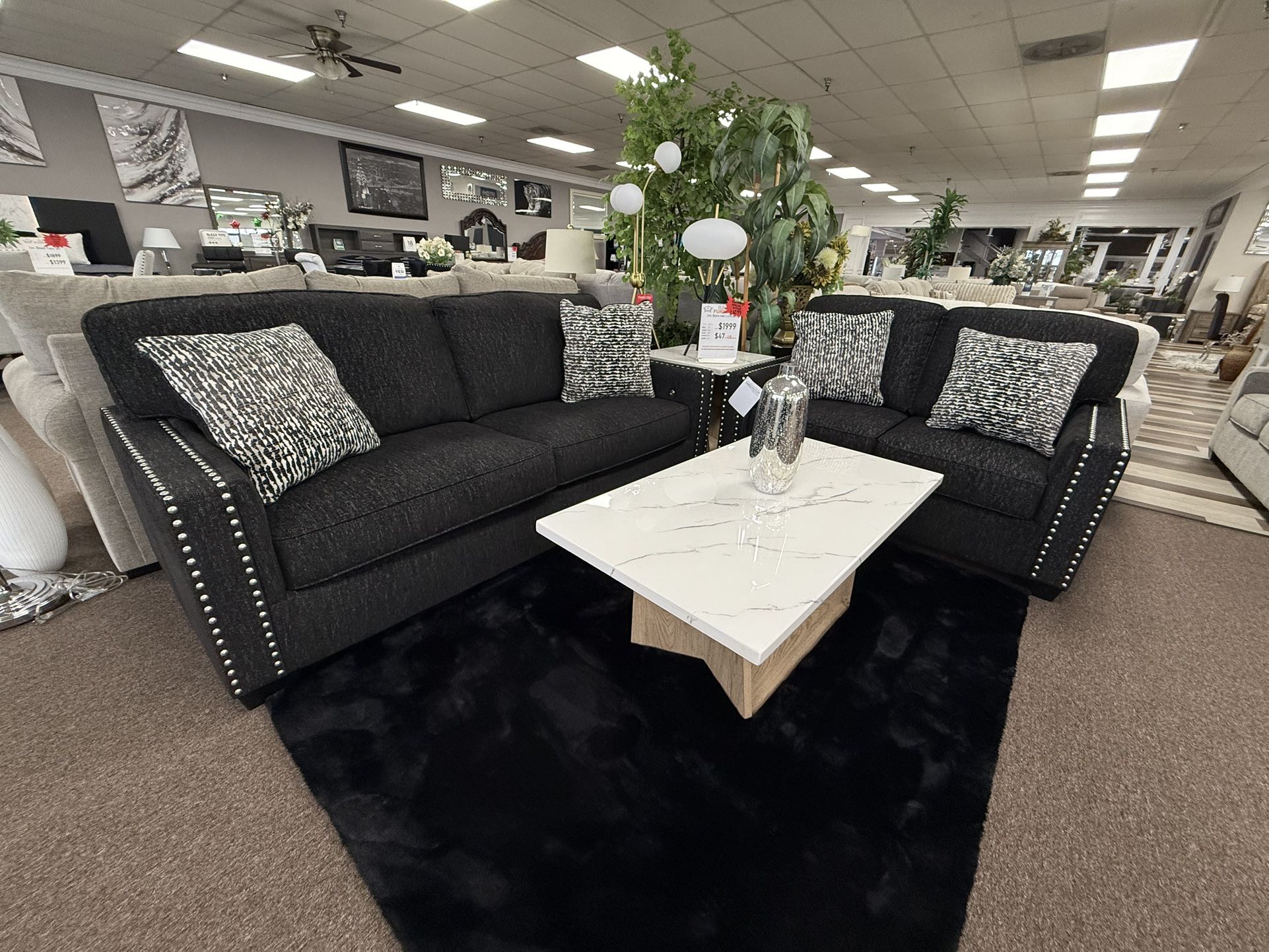 2 Pc Sofa And Loveseat With LED Lights