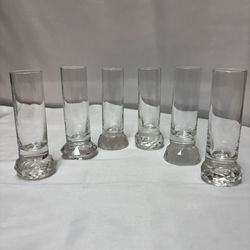Vintage Set Of 6 Shannon By Godinger Irish Cut Crystal Shot Glasses 4-1/4” Tall