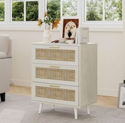 Rattan Night Stand Boho End Table