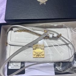 MCM - Designer Logo ,White Clutch Bag  /Athentic