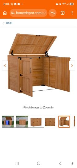 Outdoor Wooden Trash Can Storage Shed
