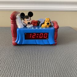 Vintage Westclox Mickey Mouse And Pluto Digital Alarm Clock 