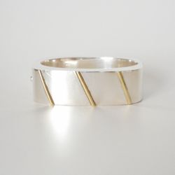 1970s Taxco Sterling Silver Designer Chunky Two Trees TS-30 Medium Hinged Bracelet

