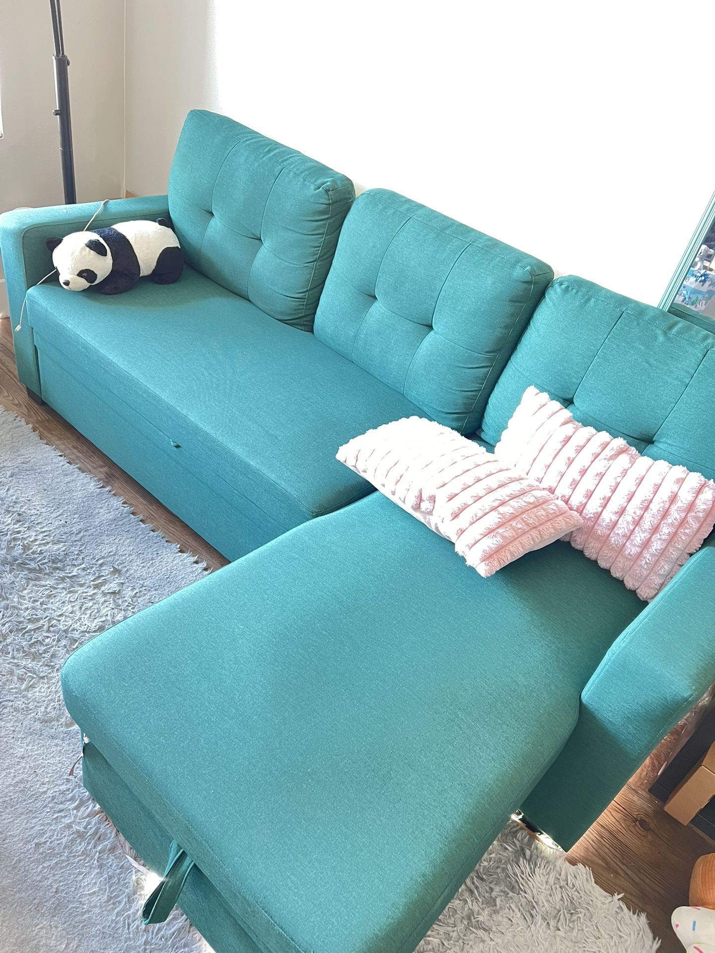 New 3 Seater Sectional Sleeper Sofa Bed