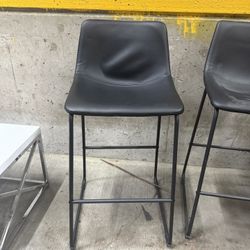 Black Leather Bar Stool
