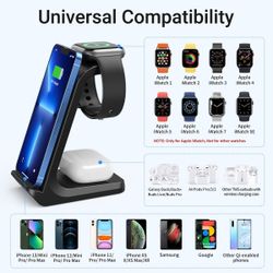 FAST Wireless Charging Station Stand 3 in 1 Charger Qi for Apple iPhone iWatch AirPods Pro