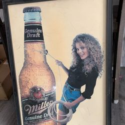 Vintage Miller light up poster