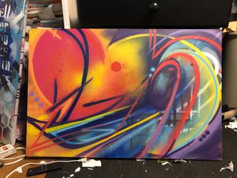 Original abstract artwork on framed canvas