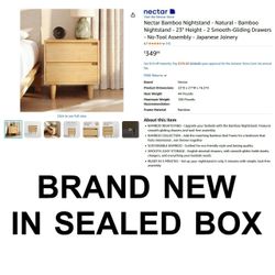 Nectar Bamboo Nightstand w/2 Drawers
