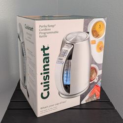 New Cuisinart 1.7L Perfectemp Programmable Stainless Steel Electric Kettle 6 Present Temp Cordless