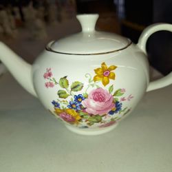 Burleigh Ironstone Staffordshire England Small Teapot Floral Design A48T101