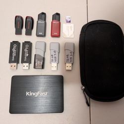 Bunch Of Computer Storage USB Drives SSD Drive Micro SD Card
