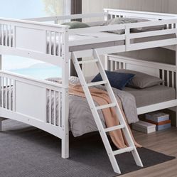 Brand New White Full Over Full Bunk Bed 