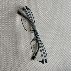 Silver-blue metal spectacle frames