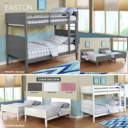 Brand New Gray, White, Pink Twin Twin Bunkbed