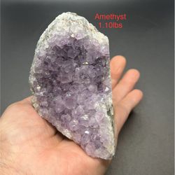 Amethyst Genuine Stone Crystal Geode CutBase 1.10lbs