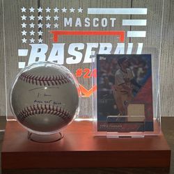 Trea Turner game used Autographed baseball and game used jersey card /150